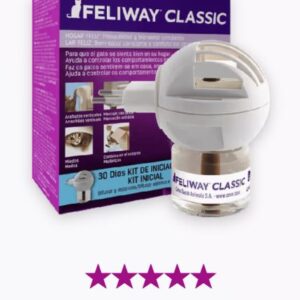 FELIWAY Classic Difusor es una solución excelente para que los gatos se sientan cómodos en casa y prevenir comportamientos como el marcaje con orina, que arañen los muebles o se escondan. Mejora la relación con tu gato, creando un entorno agradable en el hogar. Efecto continuo, proporciona comfort y seguridad constantes para tu gato. Probado científicamente, utilizado y recomendado por veterinarios.